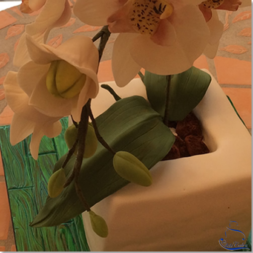 Tarta Maceta de Orquídeas