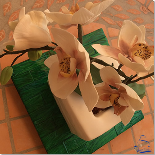 Tarta Maceta de Orquídeas