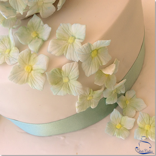 Tarta con Hortensias
