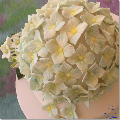 Tarta con Hortensias