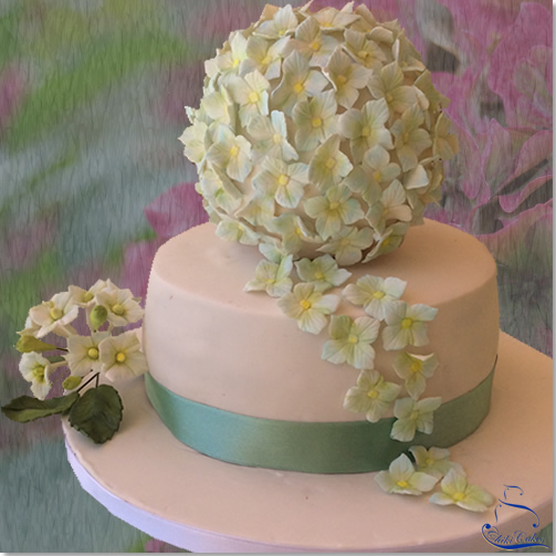 Tarta con Hortensias