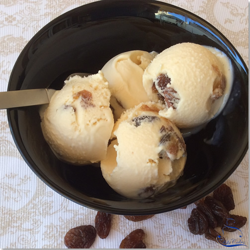 Helado de Ron con Pasas